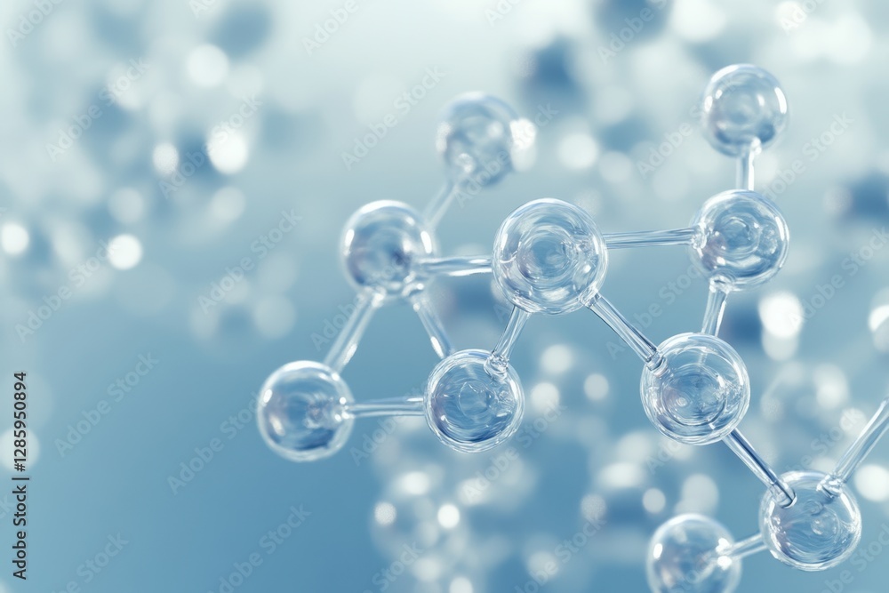 Exploring the intricate world of molecular structures in a serene blue atmosphere. Generative AI Exploring the intricate world of molecular structures in a serene blue atmosphere. Generative AI