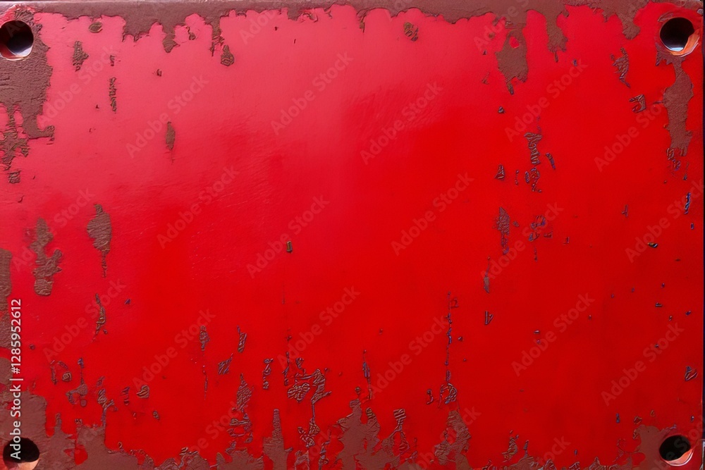 Obraz premium Rusted Red Metal Plate Texture Background Closeup