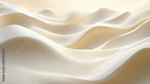 Creamy white flowing waves create an abstract and calming scene