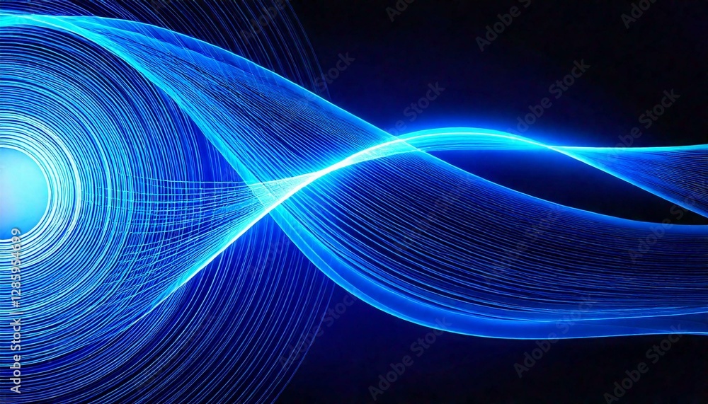 A high-tech vector background with smooth blue circular lines, ideal for futuristic and technology-based designs A high-tech vector background with smooth blue circular lines, ideal for futuristic and technology-based designs