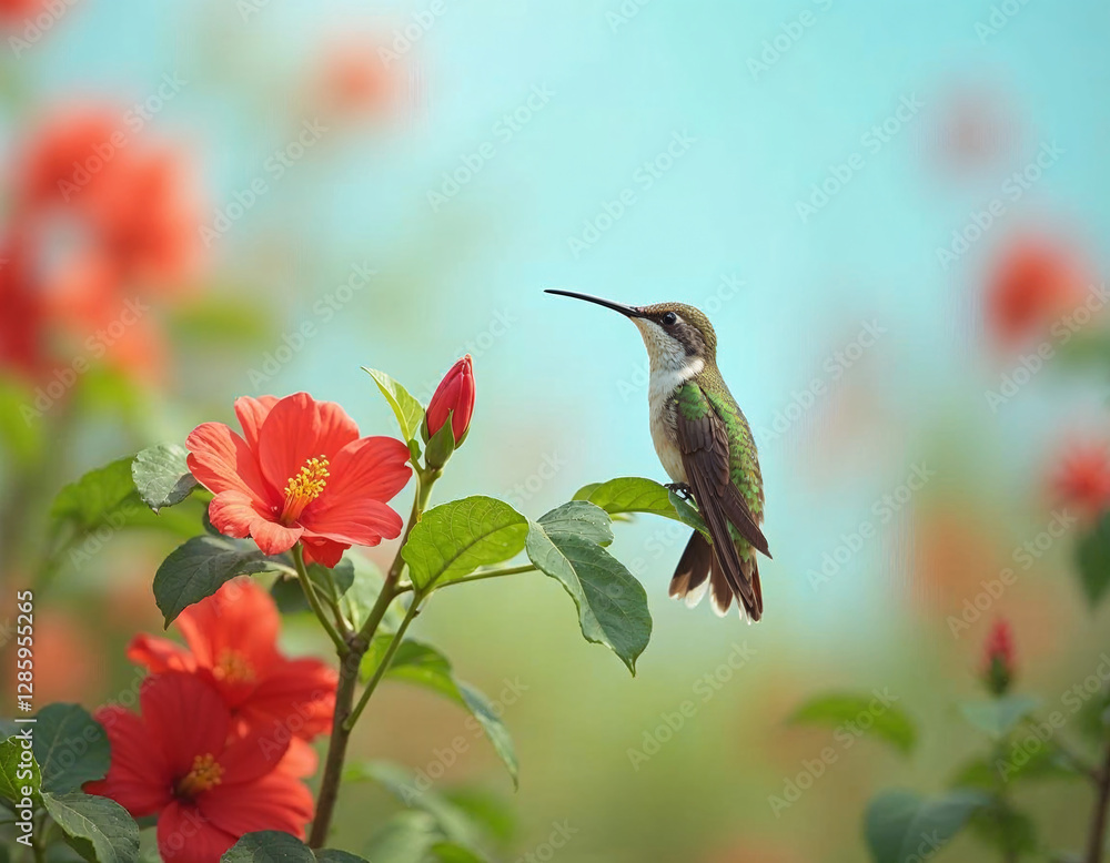 Obraz premium hummingbird and flower