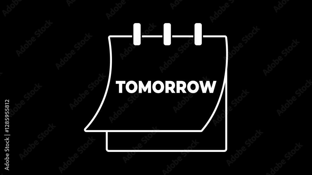 Today, Tomorrow, Yesterday and Holiday, text word video animation on black background. Today, Tomorrow, Yesterday and Holiday, text word video animation on black background.