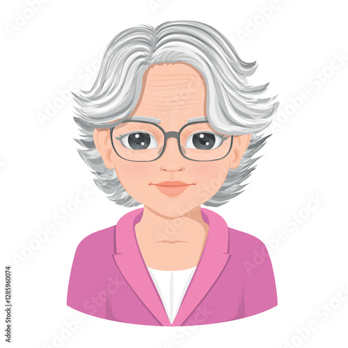 Portrait of elderly attractive beauty woman with glasses