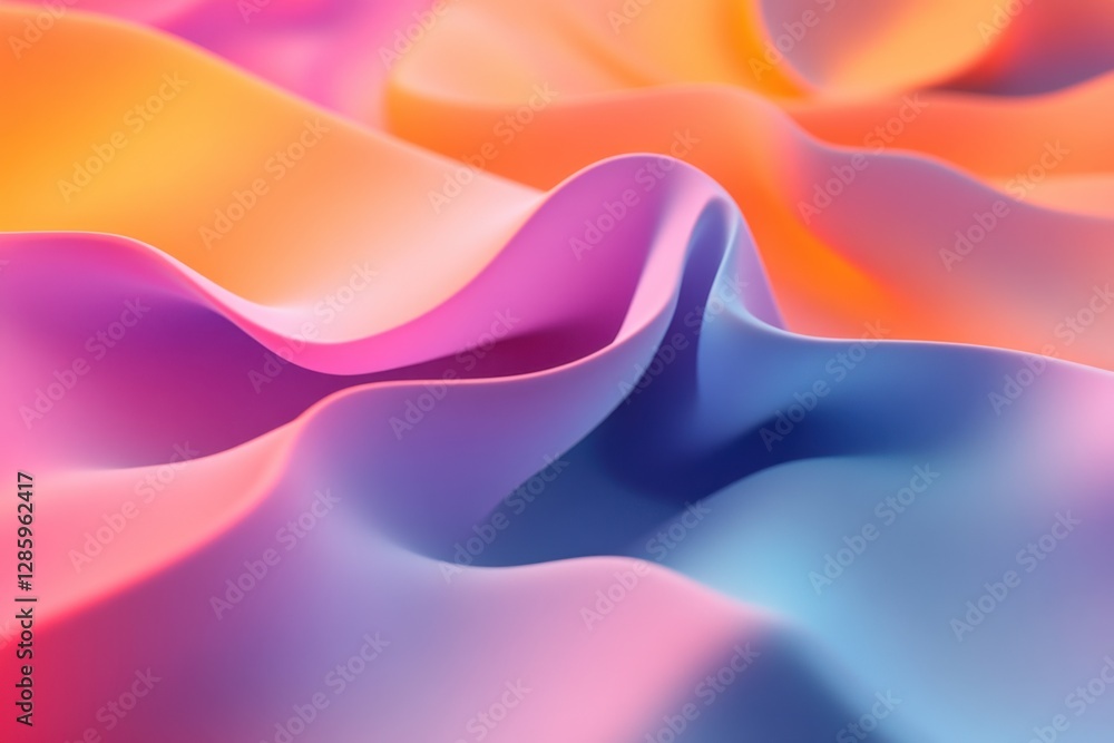 Fototapeta premium Flowing waves of vibrant colors create a mesmerizing pattern in a dreamy abstract composition. Generative AI