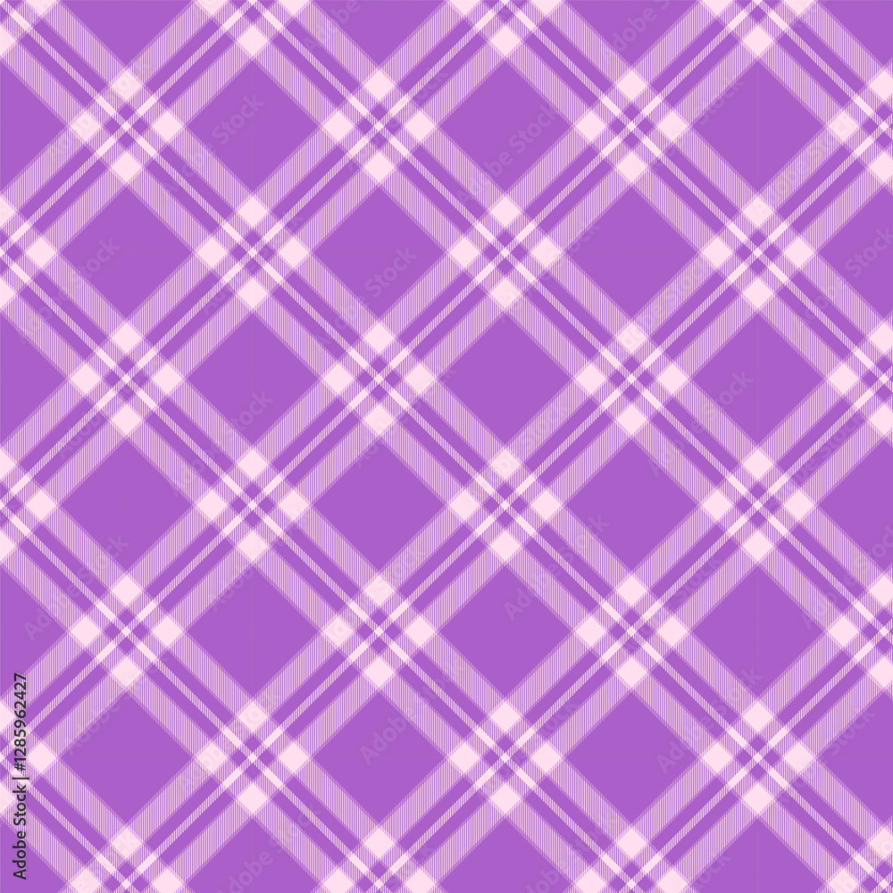 Plaid repeat pattern in purple.Gingham checkered tartan seamless pattern.Geometric graphic vector illustration background design for fabric and print. Plaid repeat pattern in purple.Gingham checkered tartan seamless pattern.Geometric graphic vector illustration background design for fabric and print.