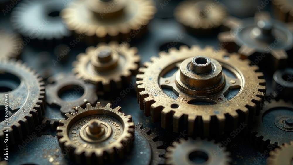 Intricate Mechanism A Close-Up View of Interlocking Gears, Symbolizing Precision, Collaboration, and Seamless Functionality Intricate Mechanism A Close-Up View of Interlocking Gears, Symbolizing Precision, Collaboration, and Seamless Functionality