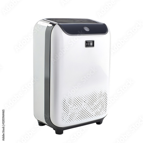 A Stylish Modern Dehumidifier with Compact Design Isolated on Transparent Background