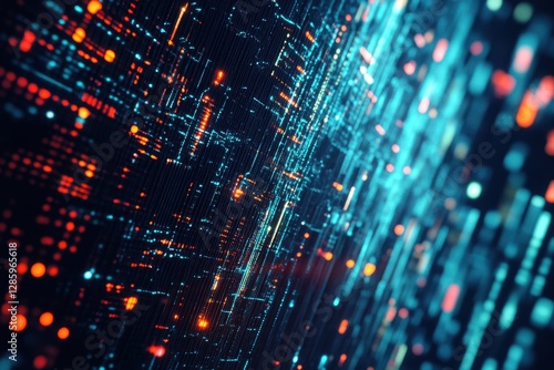 Wallpaper Mural Vibrant digital landscape showcasing glowing data streams and intricate circuits illuminated in a dark cyber environment. Generative AI Torontodigital.ca