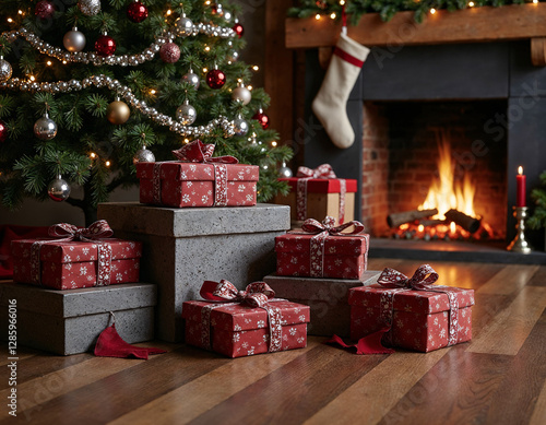 christmas tree with gifts