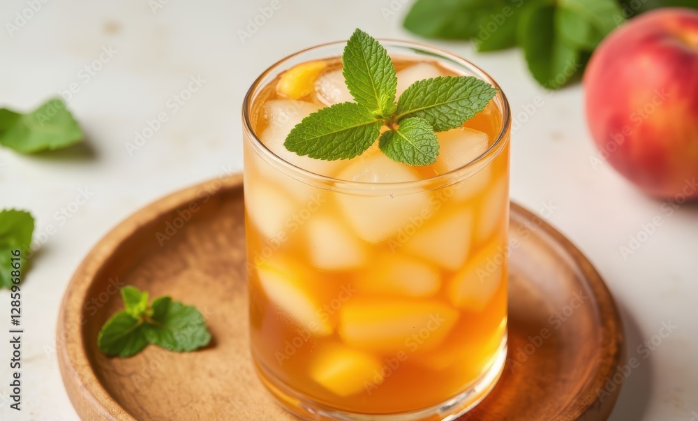 Refreshing peach iced tea with mint Refreshing peach iced tea with mint