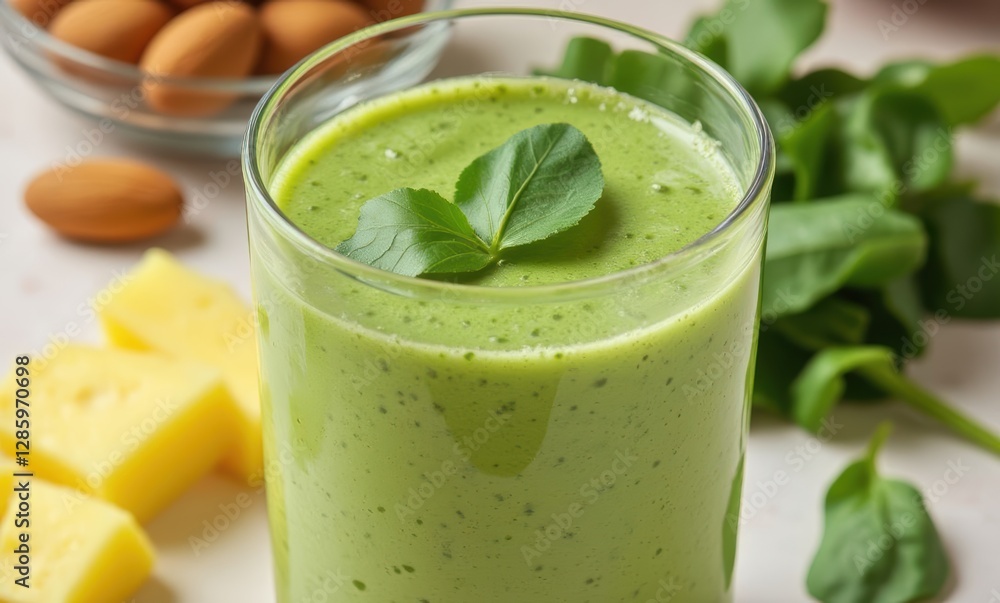 Healthy green smoothie with spinach Healthy green smoothie with spinach