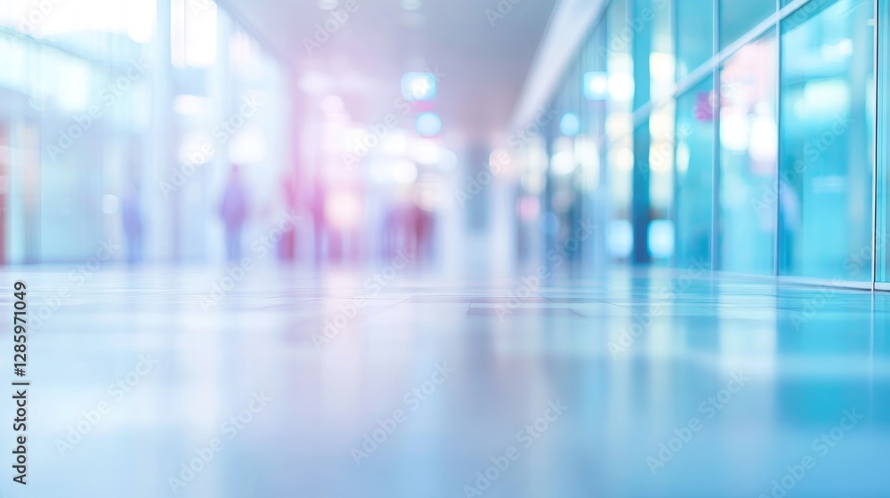 Abstract Blurred Office Corridor, Modern Architecture and Design Abstract Blurred Office Corridor, Modern Architecture and Design