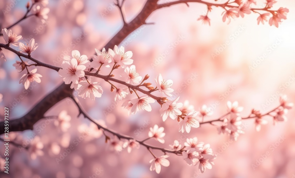 Delicate cherry blossoms in bloom Delicate cherry blossoms in bloom