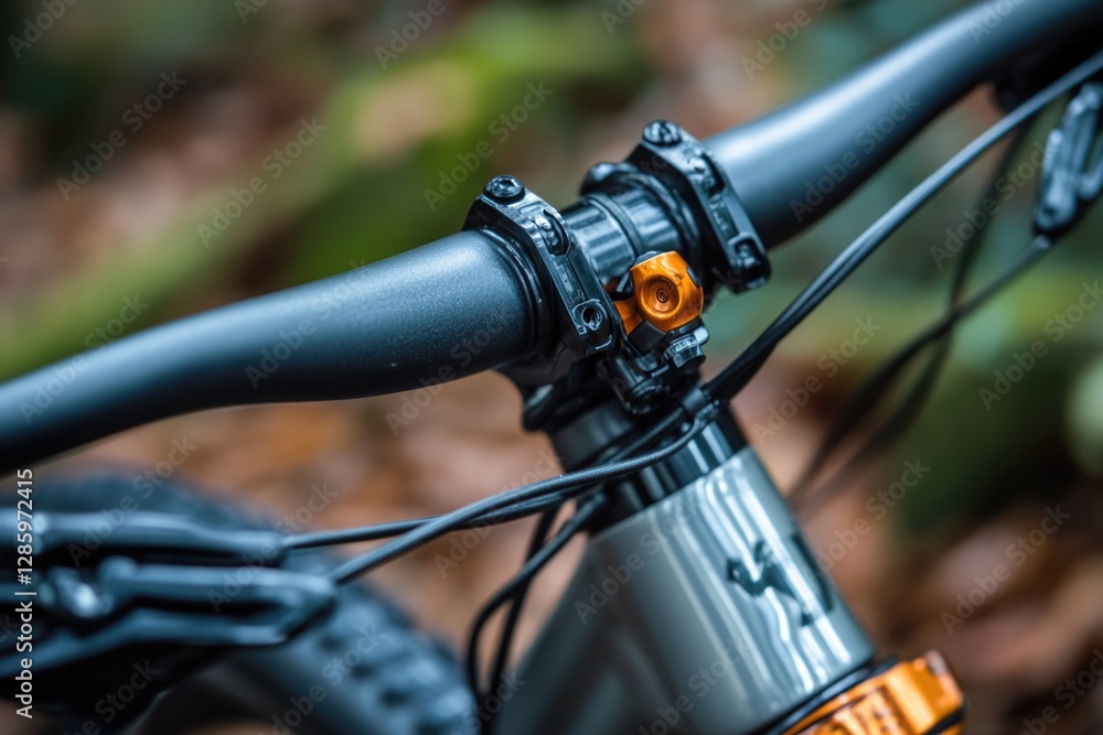 A close-up view of a bicycle handlebar, perfect for highlighting bike design or gear details A close-up view of a bicycle handlebar, perfect for highlighting bike design or gear details