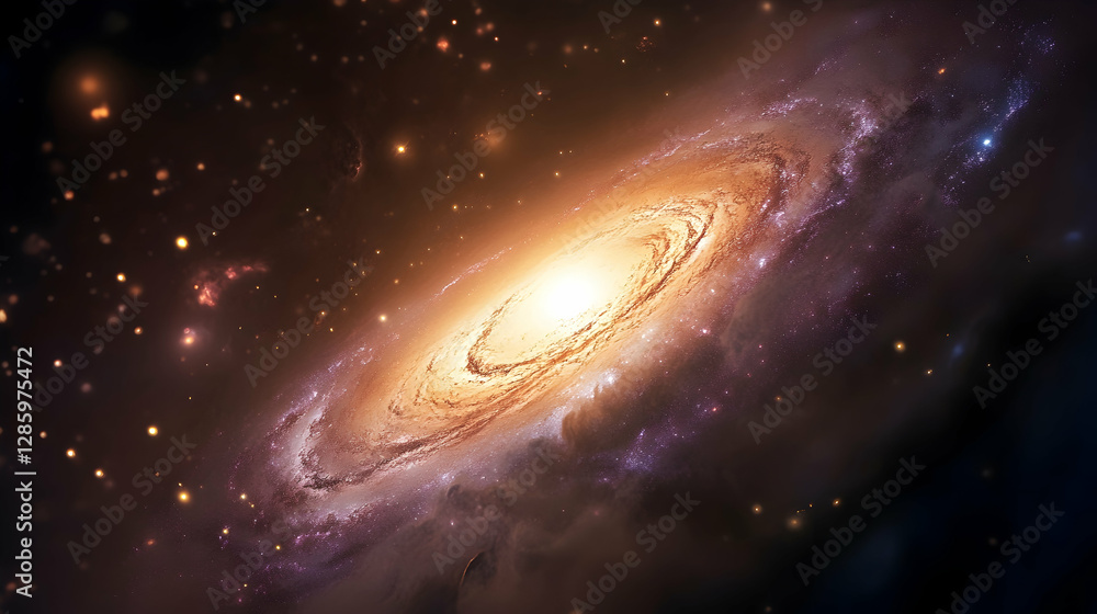 Obraz premium An ultra-high-resolution cosmic wallpaper featuring glowing galaxies and celestial wonders - 