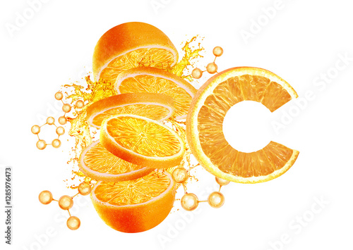 Foto orange slice , vitamin c