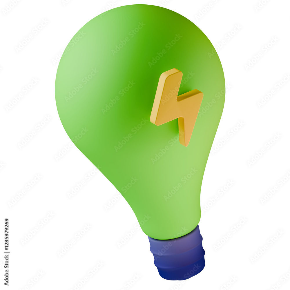 Idea concept with yellow accent light bulb and turned off light bulbs on blue background. 3d rendering Idea concept with yellow accent light bulb and turned off light bulbs on blue background. 3d rendering