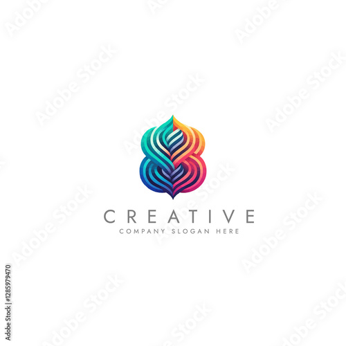 Abstract logo in gradient color style, colorful logo, Gradient monogram design, Gradient vector logo template  