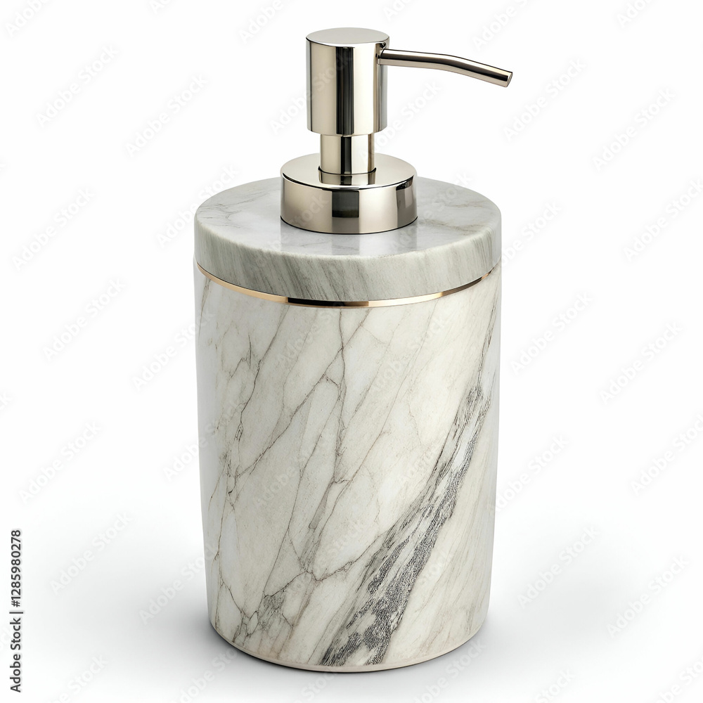 Obraz premium modern marble soap dispenser isolated on white