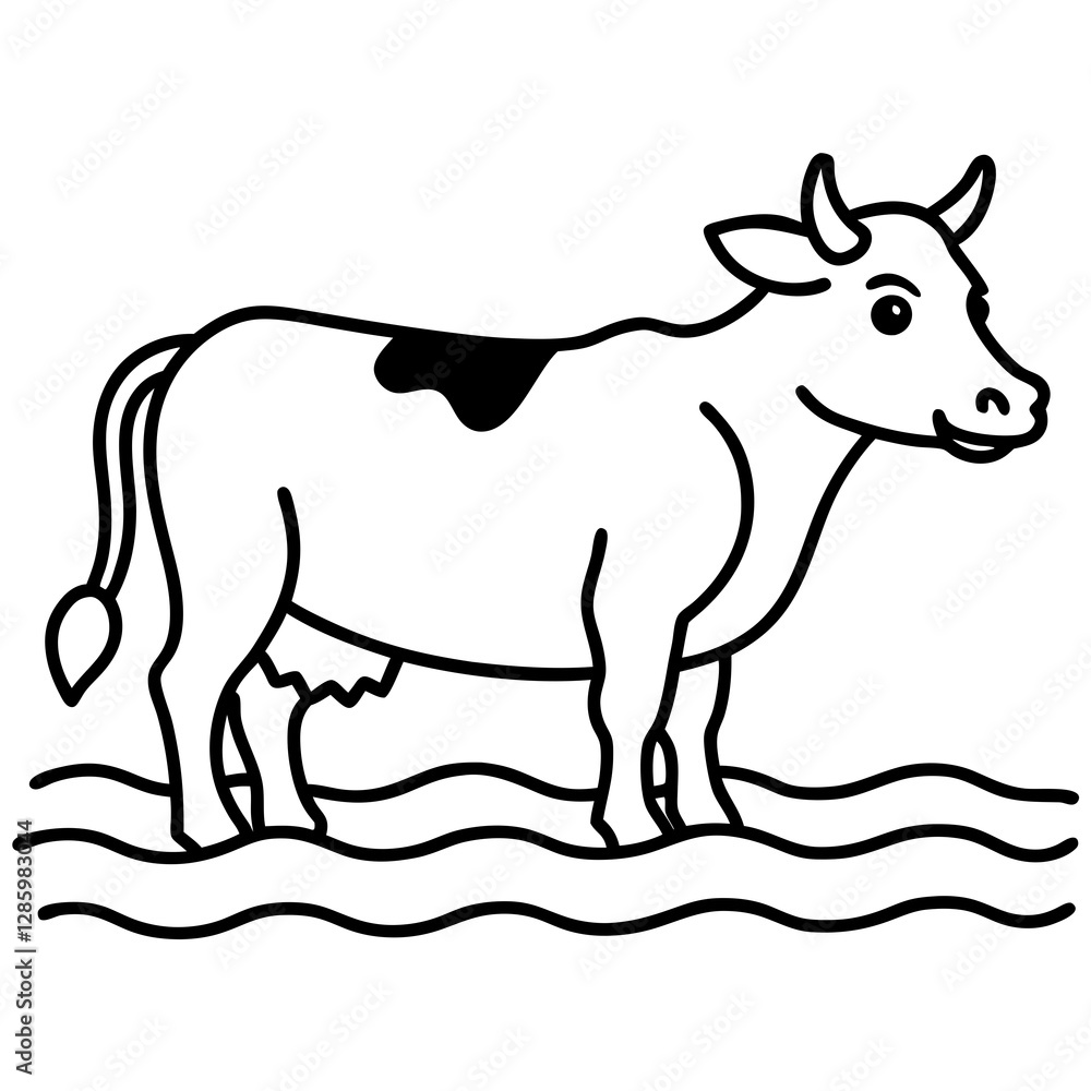 Fototapeta premium Floating Cow Serenity