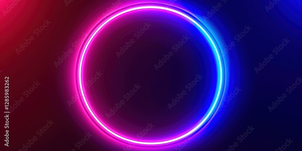 Circle of neon lights in red and blue Circle of neon lights in red and blue
