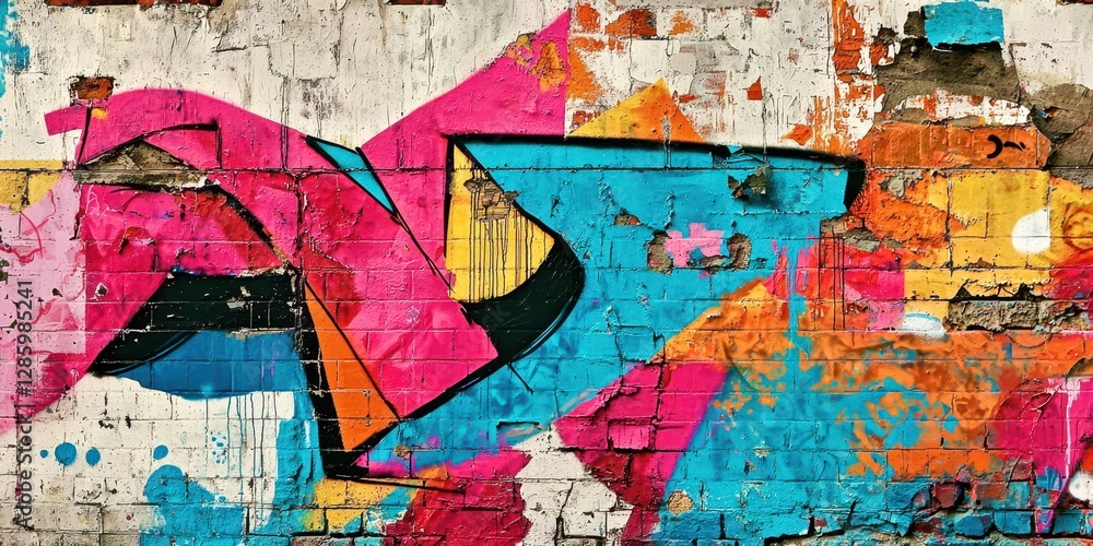 Obraz premium Colorful wall with graffiti on it