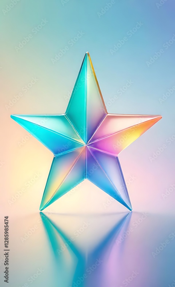 Star with Reflection, Modern and Elegant Design Star with Reflection, Modern and Elegant Design