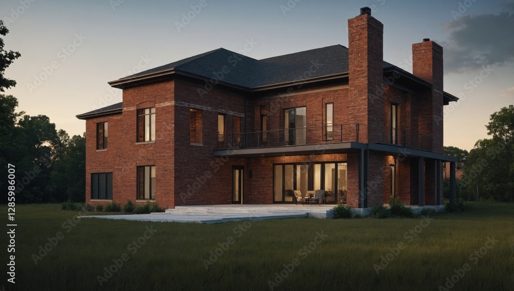 Fototapeta premium Modern red brick building