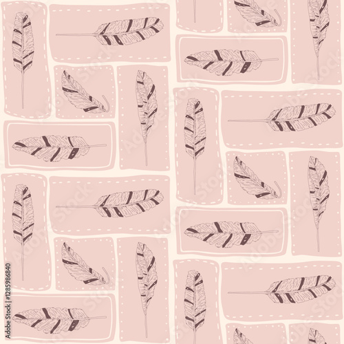 Banana leaves seamless pattern. Tiled modualar tropical endless background. Palm tree foliage repeat cover. Jungle continuous ornament. Surface pattern design exotic motif. Vector bg illustration.