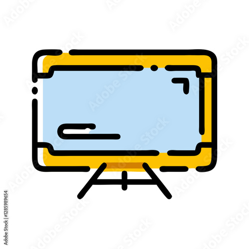 Illustration of a stylized television on a stand, digital art