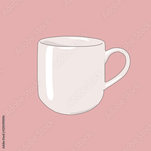 Simple White Mug on a Pink Background