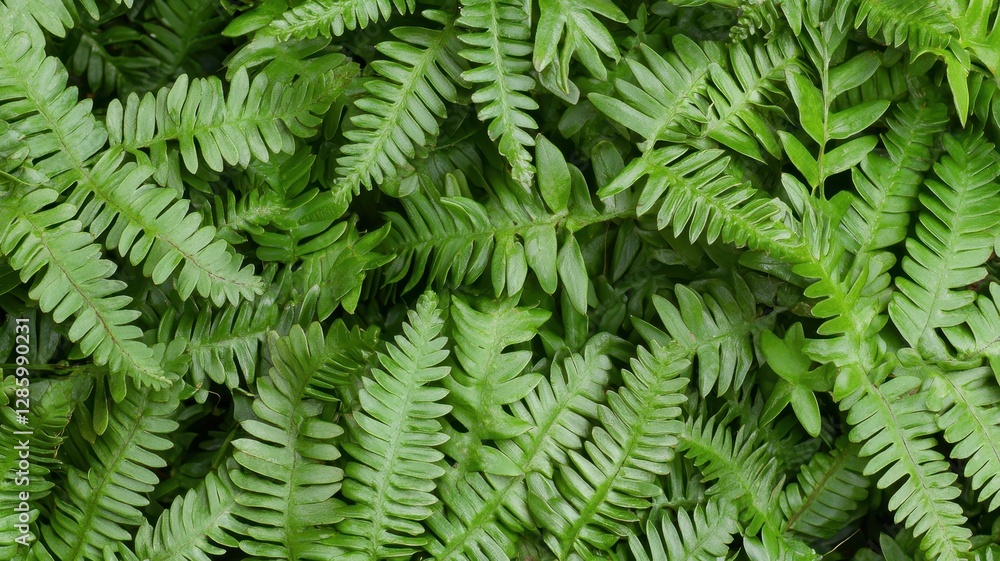 Obraz premium Lush Green Fern Fronds Close Up Texture Botanical Background Image