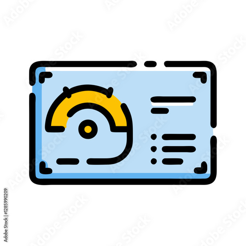 Digital dashboard displaying performance metrics, data visualization