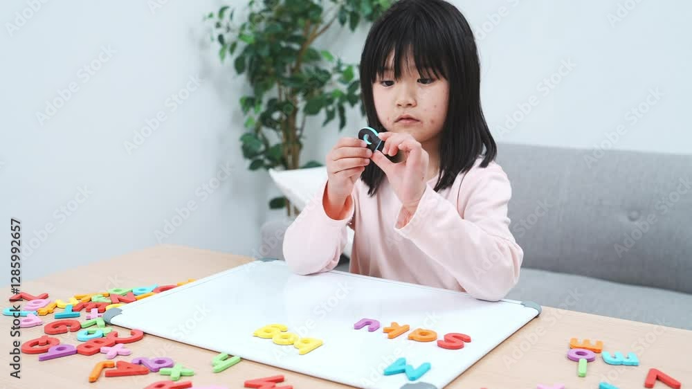 英語の勉強に取り組む姉妹