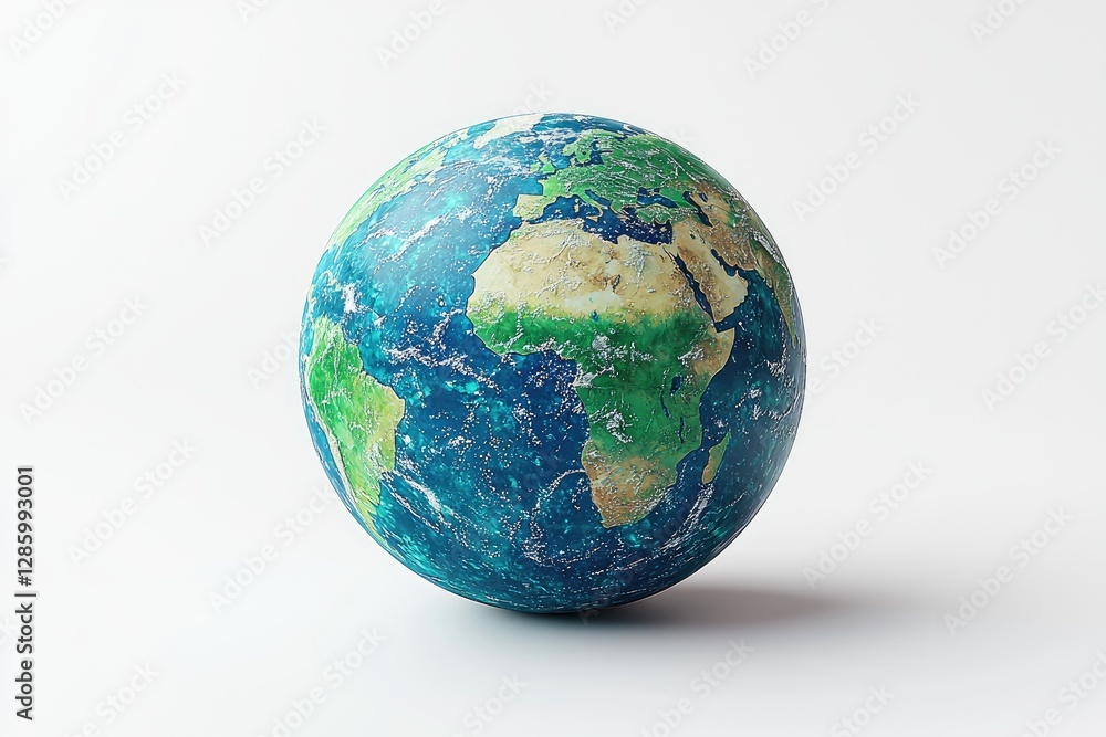 A realistic sphere depicting the earth with its continents and oceans A realistic sphere depicting the earth with its continents and oceans