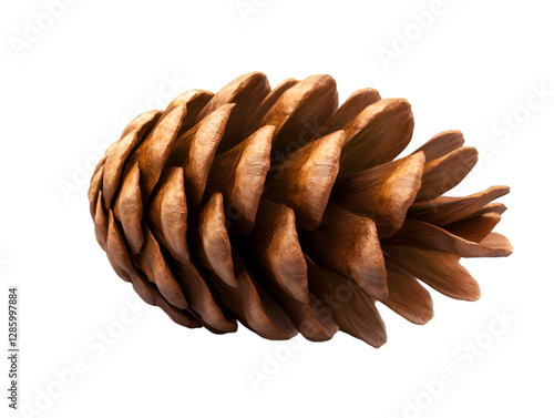 A detailed view of a pine cone showcasing its intricate scales and natural beauty. Perfect for nature and botany themes. photo