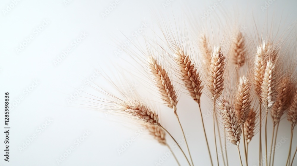 Wheat ears on white background, studio shot Wheat ears on white background, studio shot