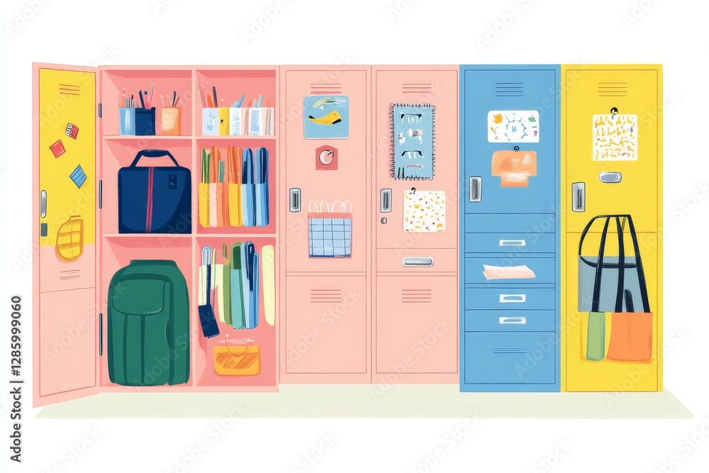 Vibrant School Locker Area Vibrant School Locker Area