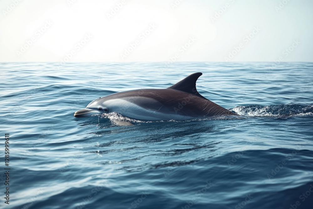 Exploring dolphins in pristine ocean on research expedition Exploring dolphins in pristine ocean on research expedition