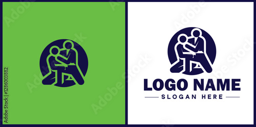 Self-Defense Class icon Martial arts training Personal protection course Combat skills workshop flat logo sign symbol editable vector