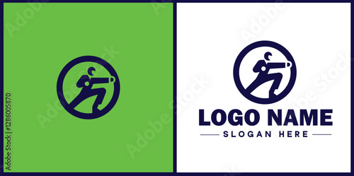 Self-Defense Class icon Martial arts training Personal protection course Combat skills workshop flat logo sign symbol editable vector