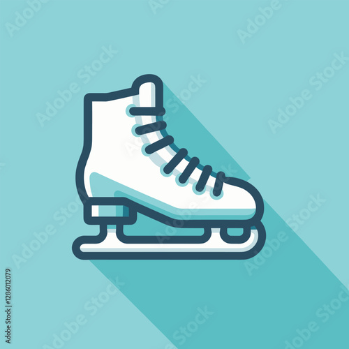 Minimalist vector illustration of an ice skate, representing winter sports, figure skating, and cold-weather activities.


