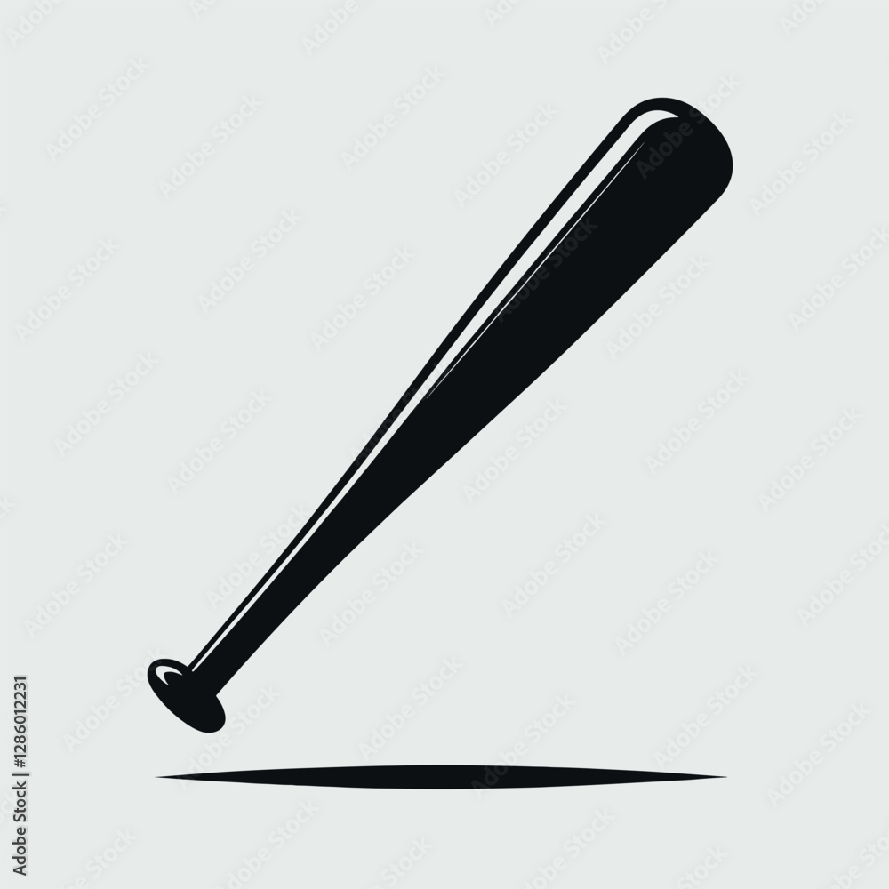 Stylish Baseball Bat Silhouette Vector Illustration Stylish Baseball Bat Silhouette Vector Illustration