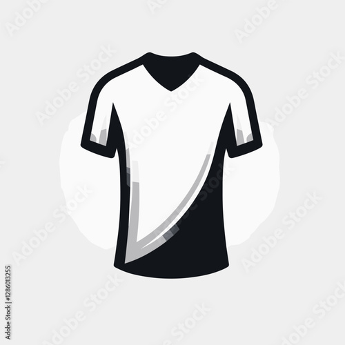 Minimalist Black and White Sports Jersey Vector Illustration