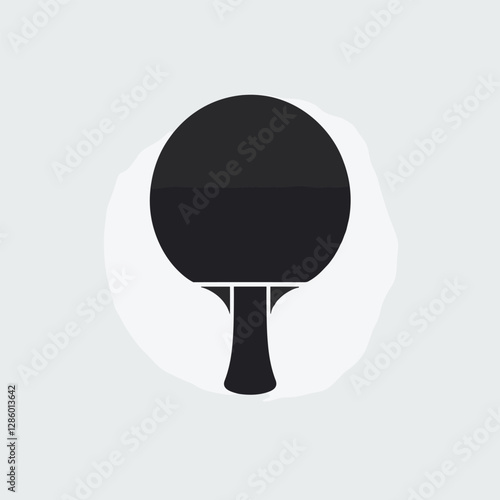 Minimalist Ping Pong Paddle Black and White Silhouette