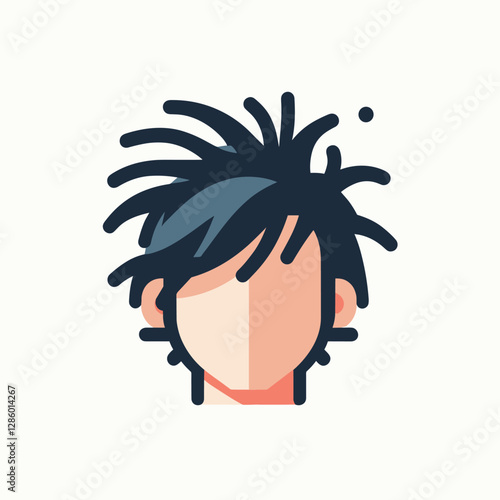 Abstract Avatar with Stylish Hair Vector Illustration