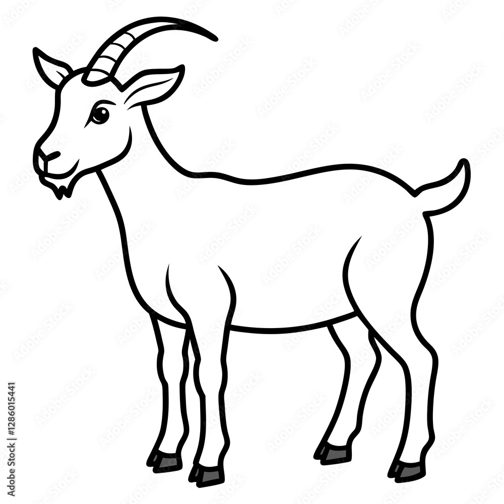 Fototapeta premium Goat Silhouette Art