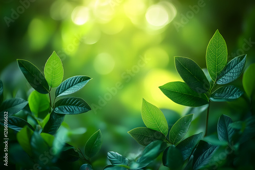 Morning Dew on Green Leaves