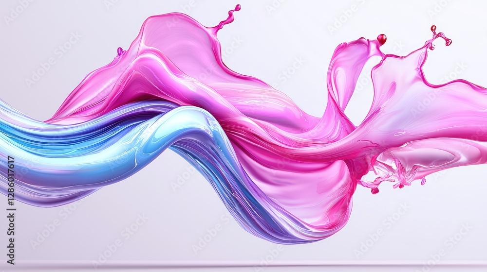 Fototapeta premium Abstract Liquid Flowing against Light Background