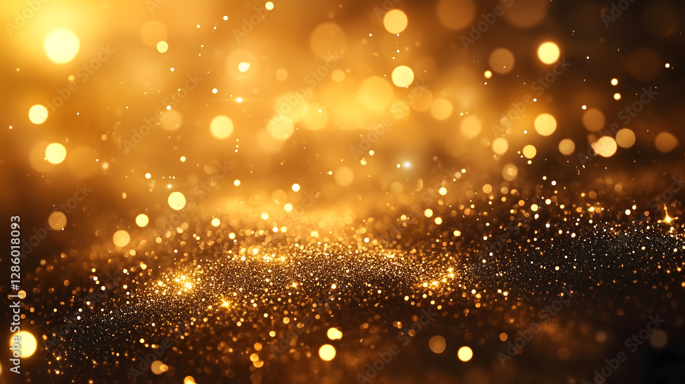 Golden Glitter Confetti Close-Up Golden Glitter Confetti Close-Up
